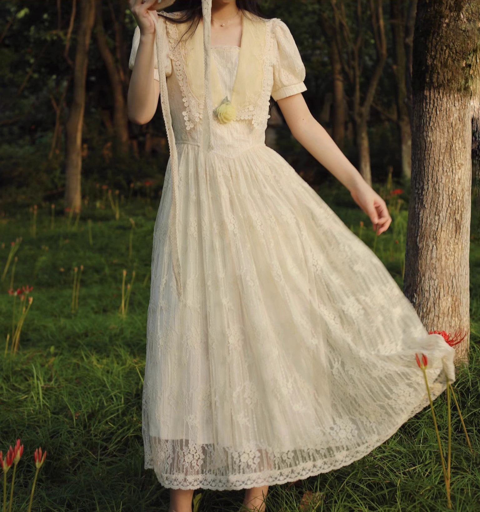 Gunne Sax Remake 70S Fairycore Birdal Dress – Retro Fairy
