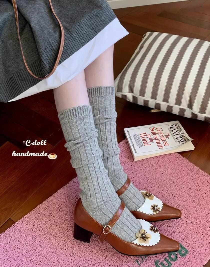 Retro Pointed-toe Brogue Mary Jane Shoes