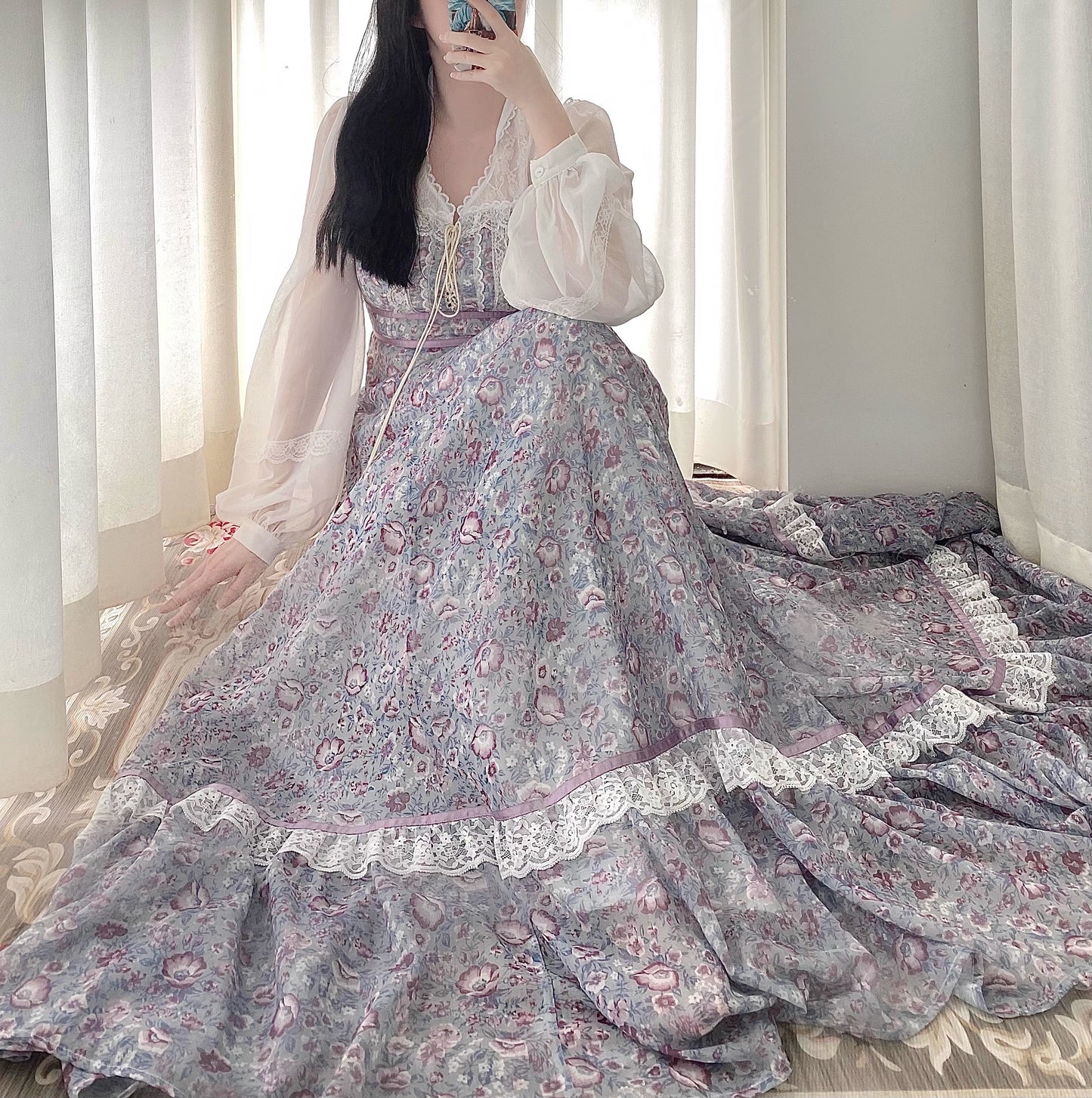 gunne sax dress prairie dress fairycore dress cottagecore dress vintage dress 70s dress 