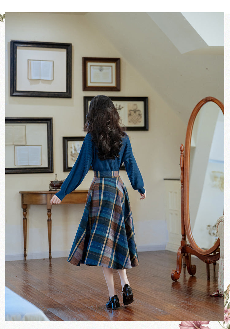 失常 Retro Plaid Cake Skirt & Beret Retro Plaid Cake Mini Skirt: Y2K Steampunk Goth Girls Party Emo