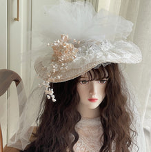 Load image into Gallery viewer, Handmade Vintage Edwardian Style Bridal Bonnet Hat
