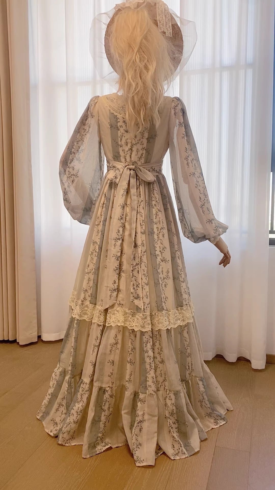 Gunne Sax Remake 70s Lace Patchwork Floral Dress