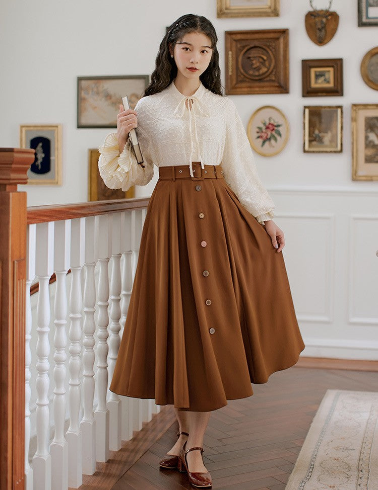 vintage skirt vintage blouse retro outfit cottagecore fairycore dress