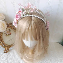 Load image into Gallery viewer, Handmade Vintage Style Flower Headband cottagecore accessories vintage accessories
