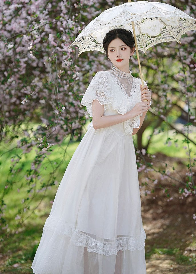 Edwardian Style Lace Bridal Dress S I Retro Fairy Edwardian Style Lace Bridal Dress S I Retro Fairy