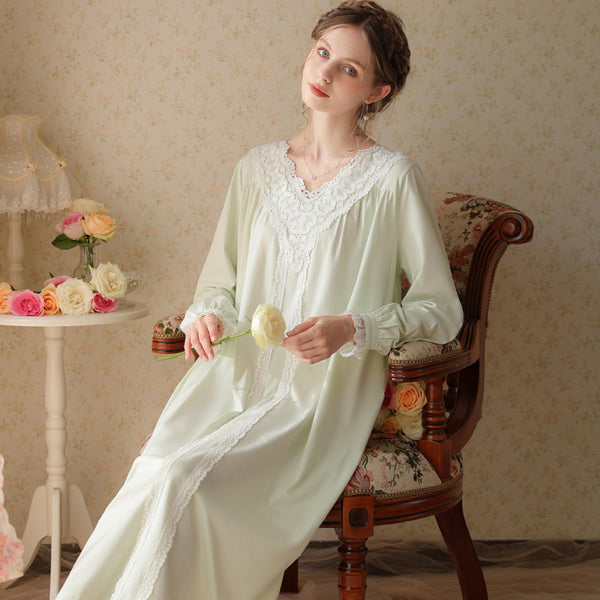 Vintage Style V Neck Night Gown Dress – Retro Fairy