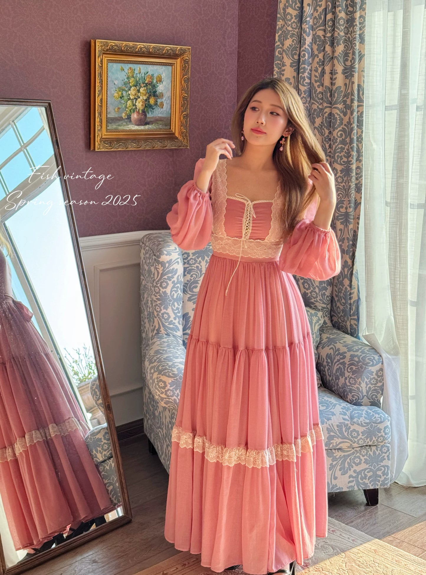 Gunne Sax Remake Pink Prairie Dress – Retro Fairy