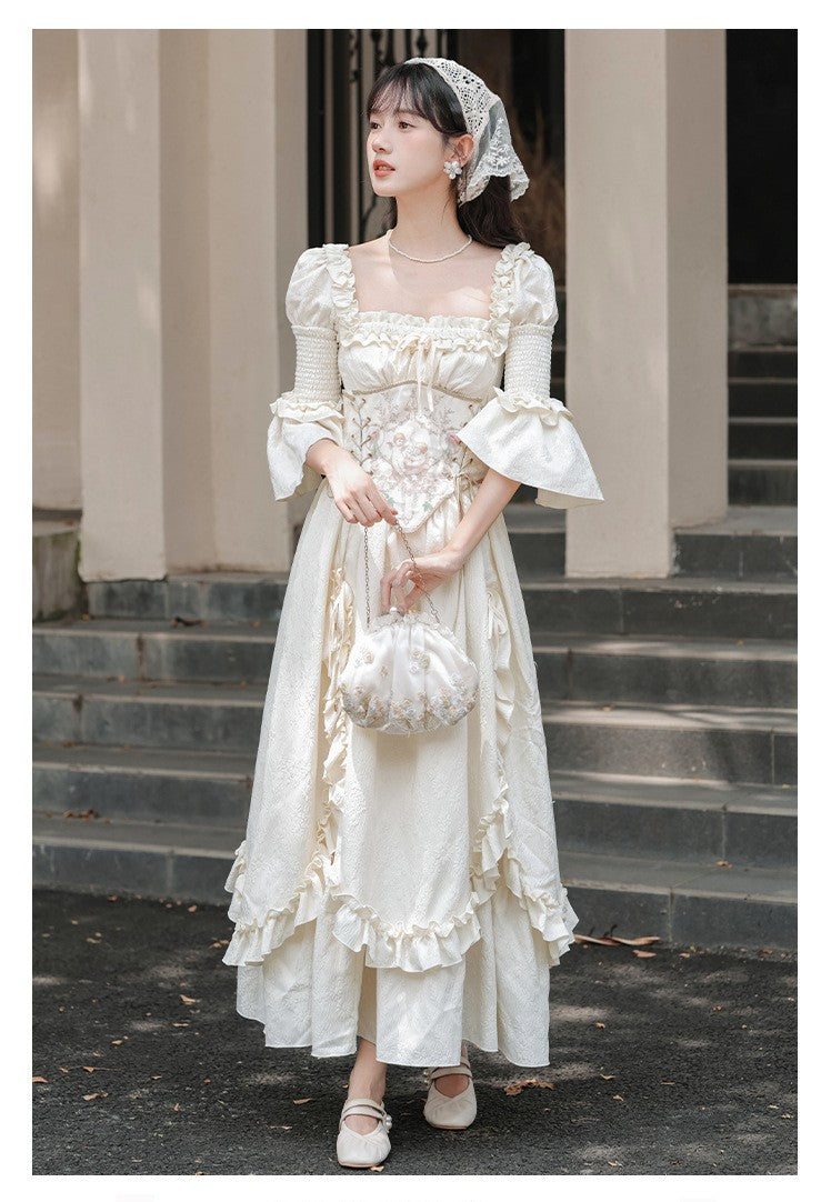 Fairycore Ruffled Corset Dress Retro Fairy Fairycore Ruffled Corset Dress Retro Fairy
