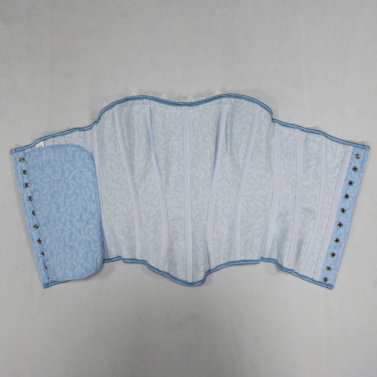 Retro Fairycore Blue Jacquard Corset