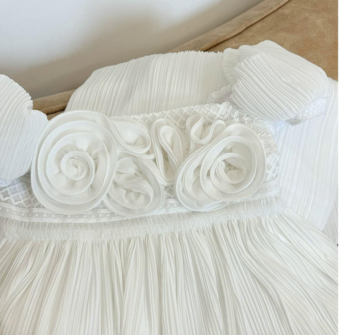 Regency Style Ruffled Pleated Dreamy Dress