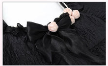 Load image into Gallery viewer, Fairycore Bow Tie Black Dress Plus Size
