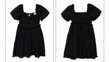 Load image into Gallery viewer, Fairycore Bow Tie Black Dress Plus Size
