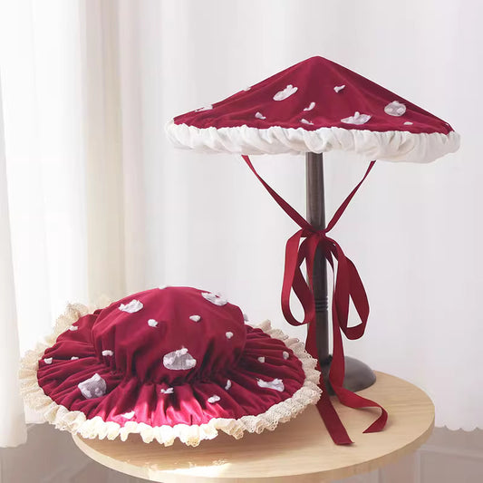 cottagecore hat vintage hat vintage bonnet cosplay hat mushroom hat 