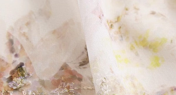 Dreamy Fairycore Floral puff Sleeves Dress
