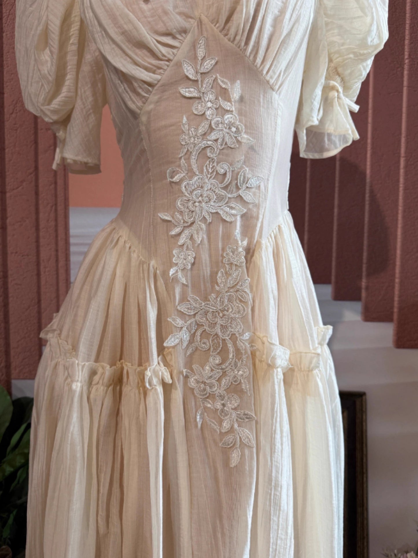 Vintage 1930s Coquette Embroidery Dress
