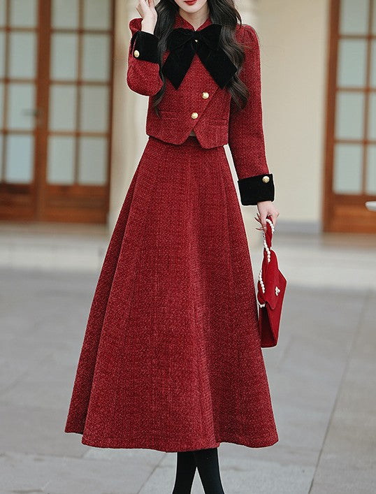 vintage dress tweed dress coat retro style outfit