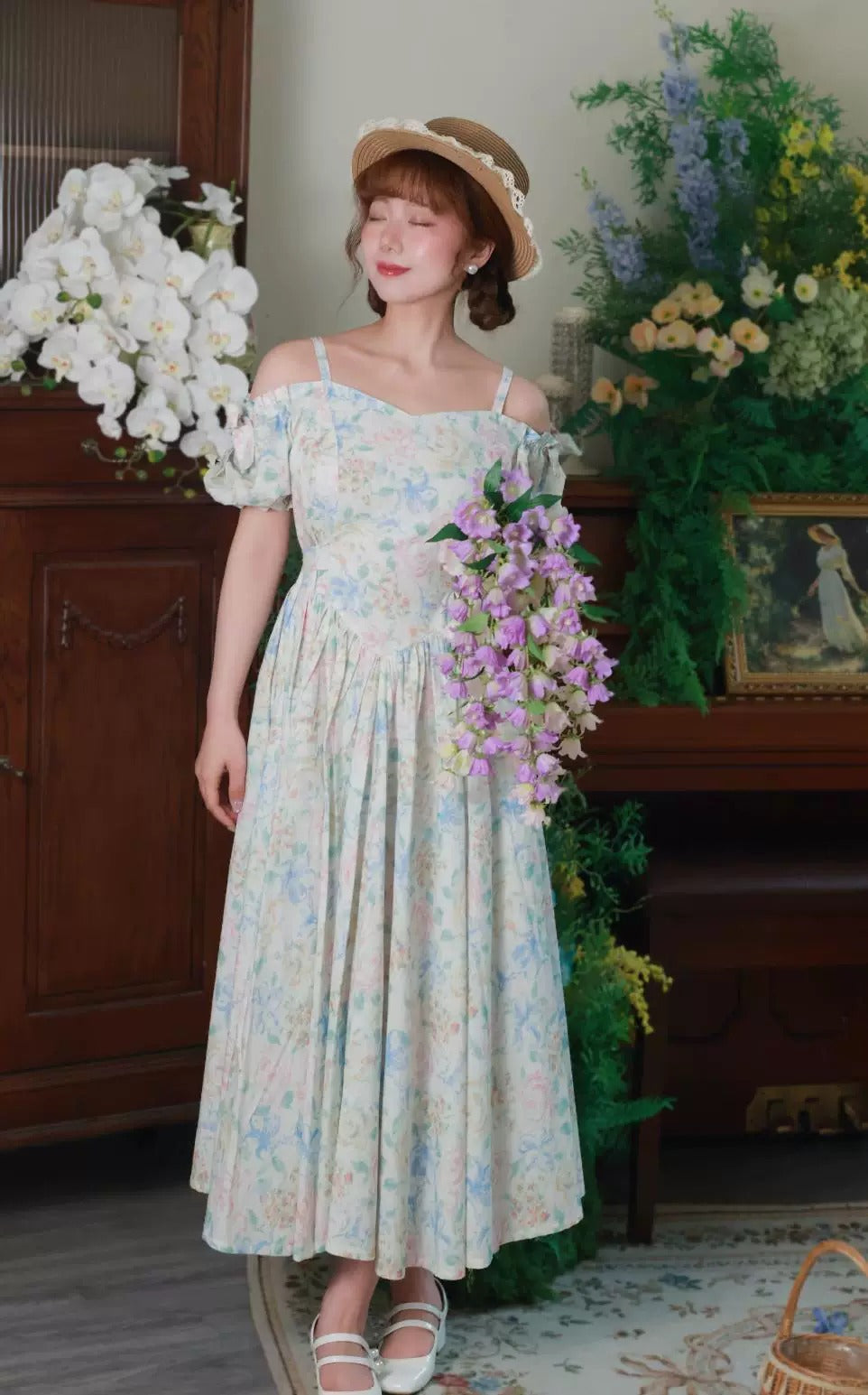 Laura Ashley Style Retro Floral Swing Dress