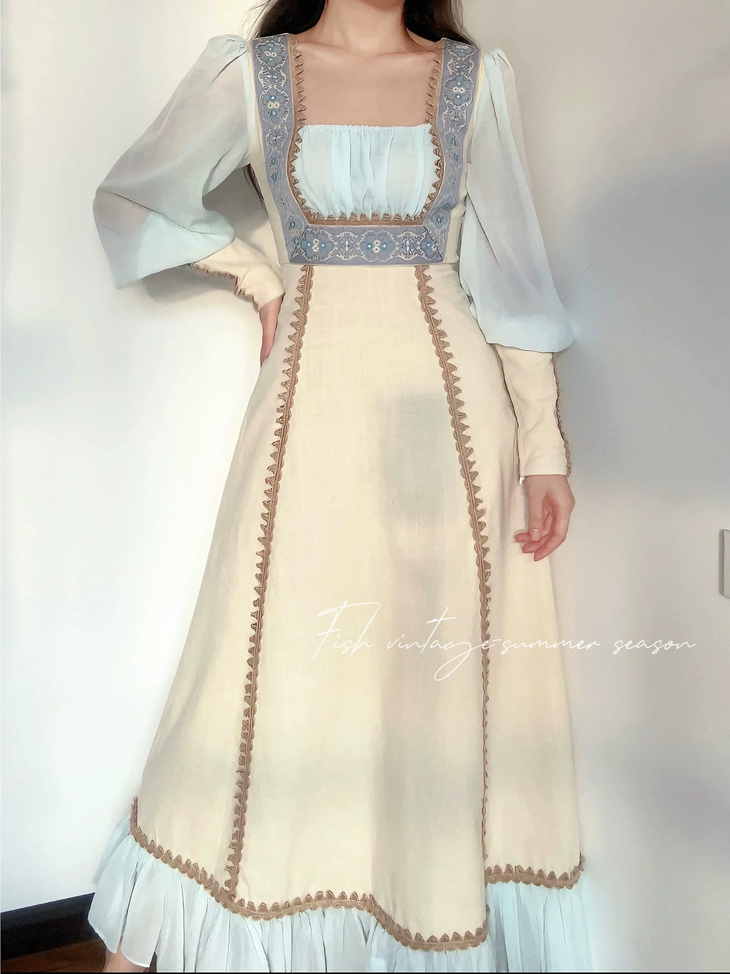 Gunne Sax Remake Prairie Dress with Leg-of-Mutton Sleeves