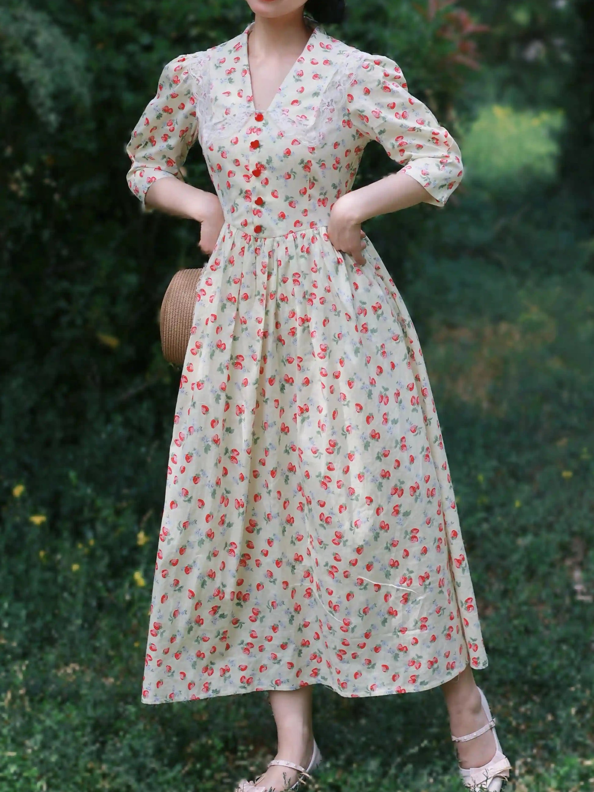 vintage dress cottagecore dress fairycore dress 1940s 1950s dress