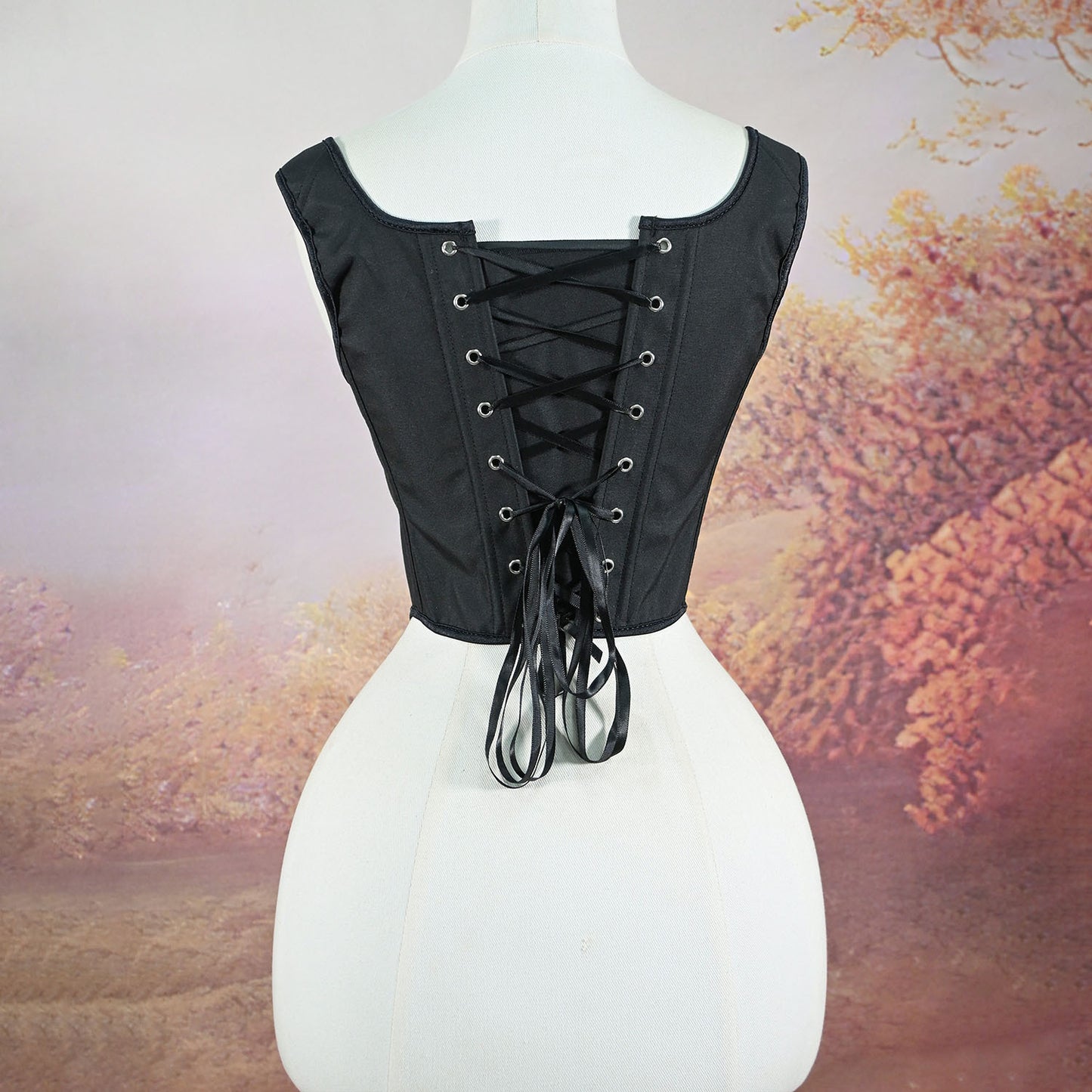 Dark Academia Skull Print Corset Top