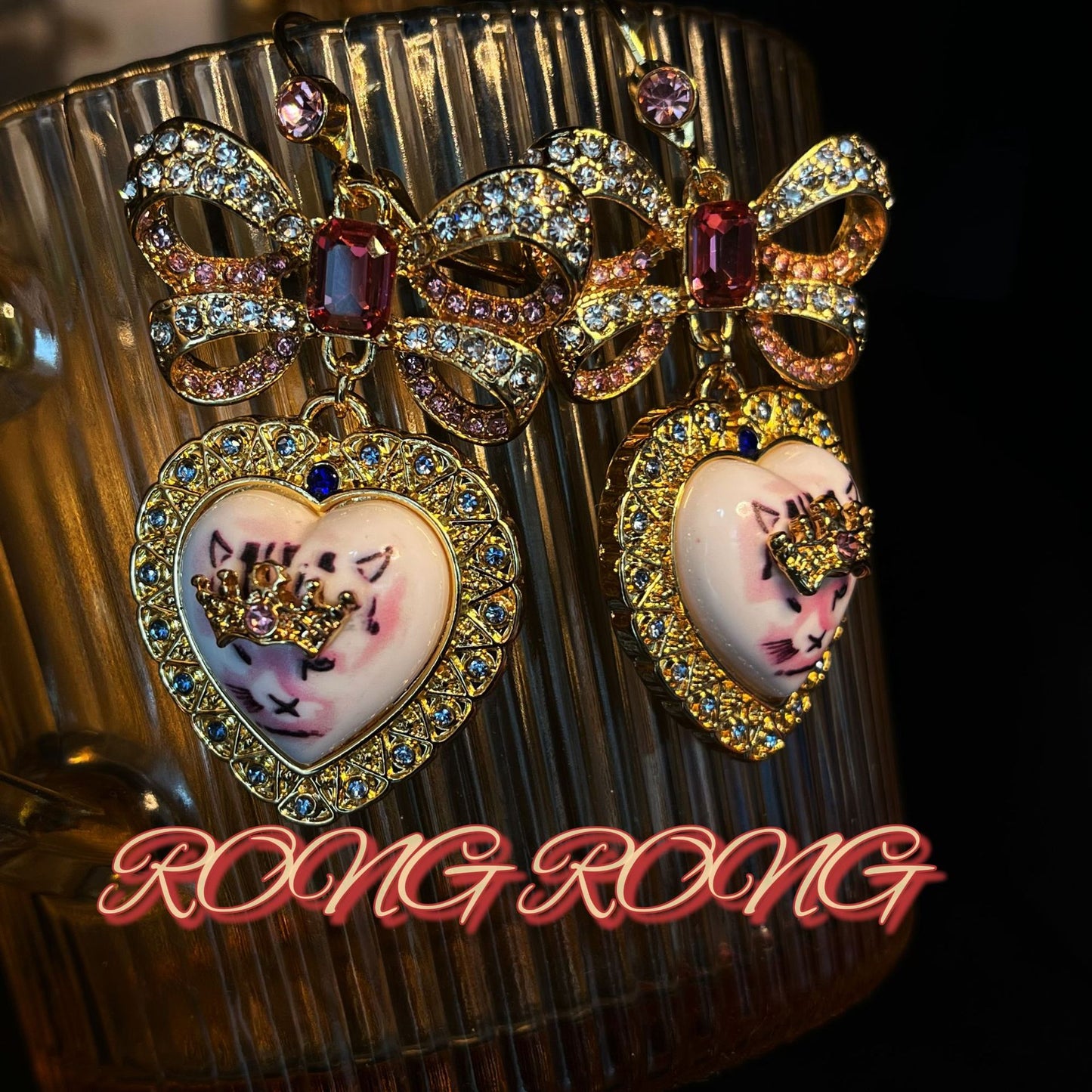 Gold and gemstone earrings ,vintage earrings ,vintage jewelry