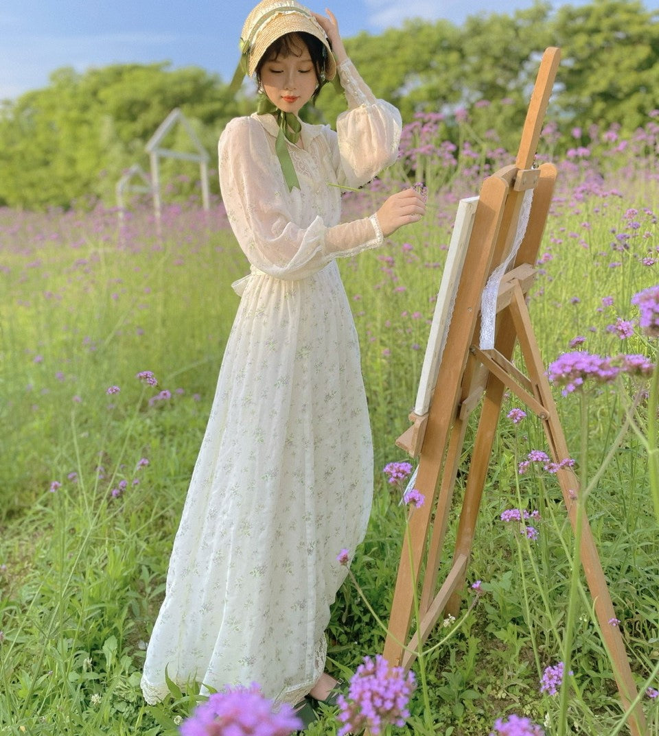 Gunne sax Replica 70s Lace Panel Floral Prairie Dress – Retro Fairy
