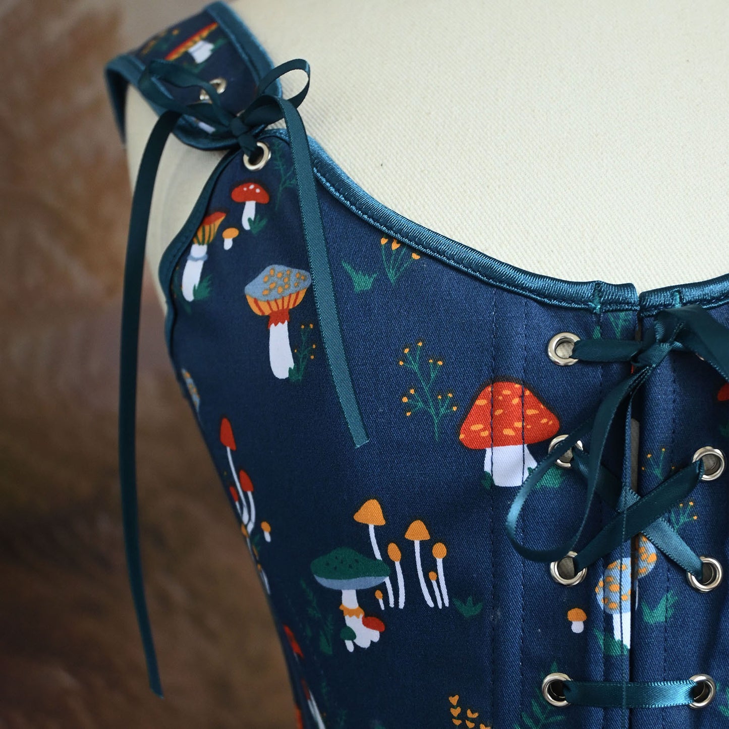 Fairycore Mushroom Print Corset