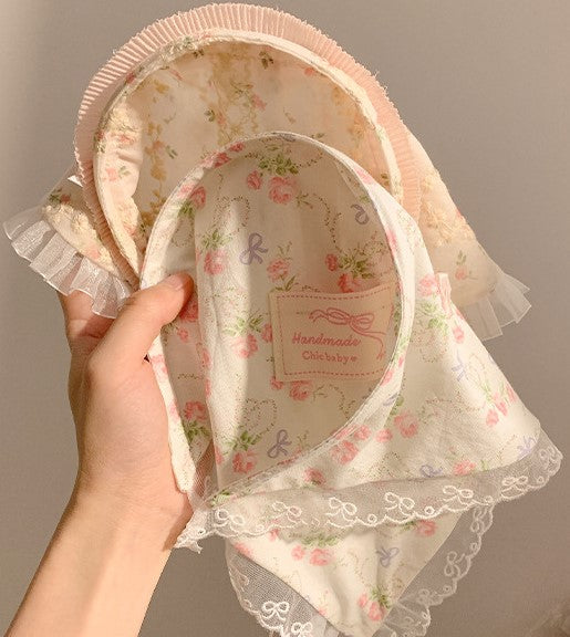 Retro Cottagecore Floral Head Scarf