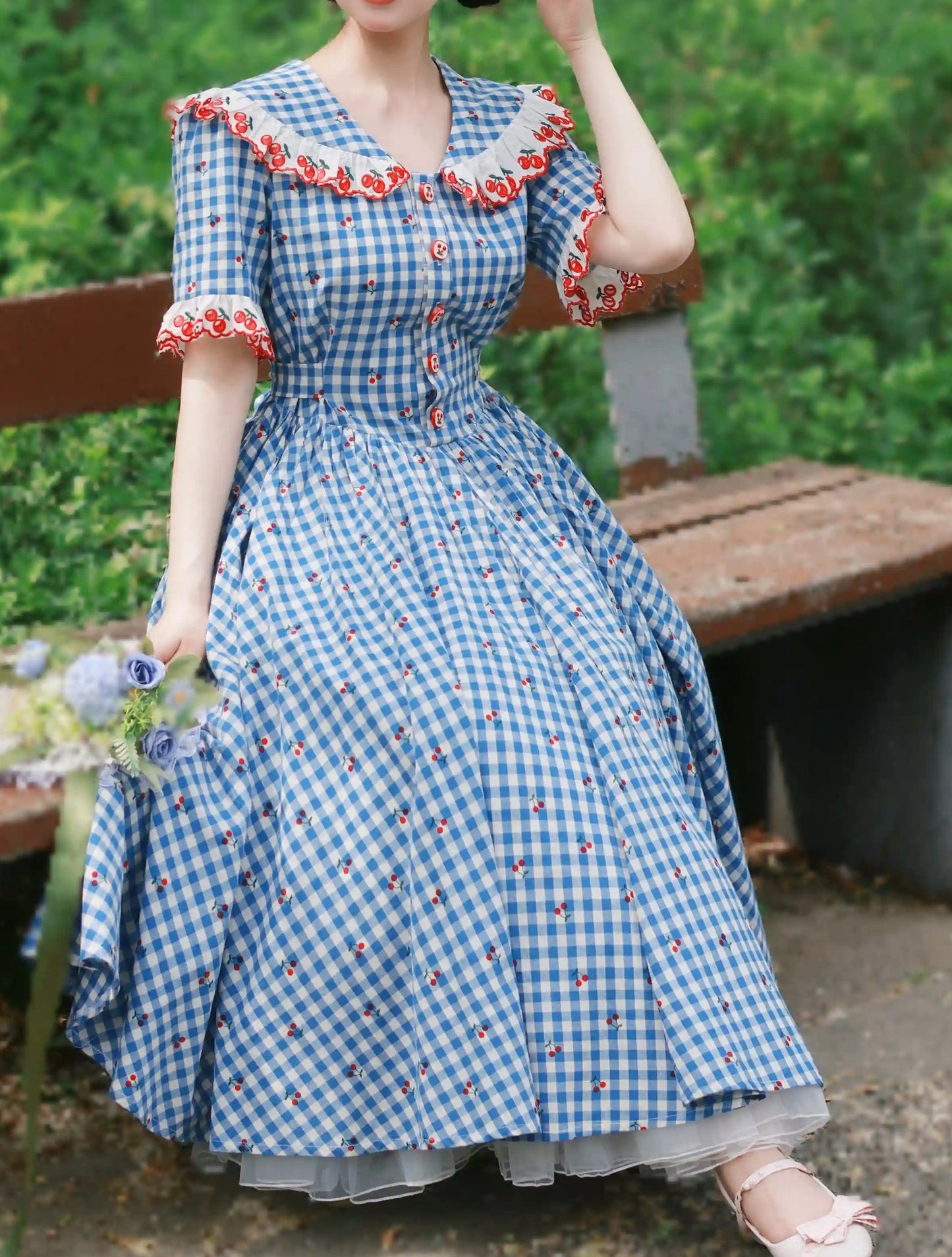 1950S Gingham Swing Dress