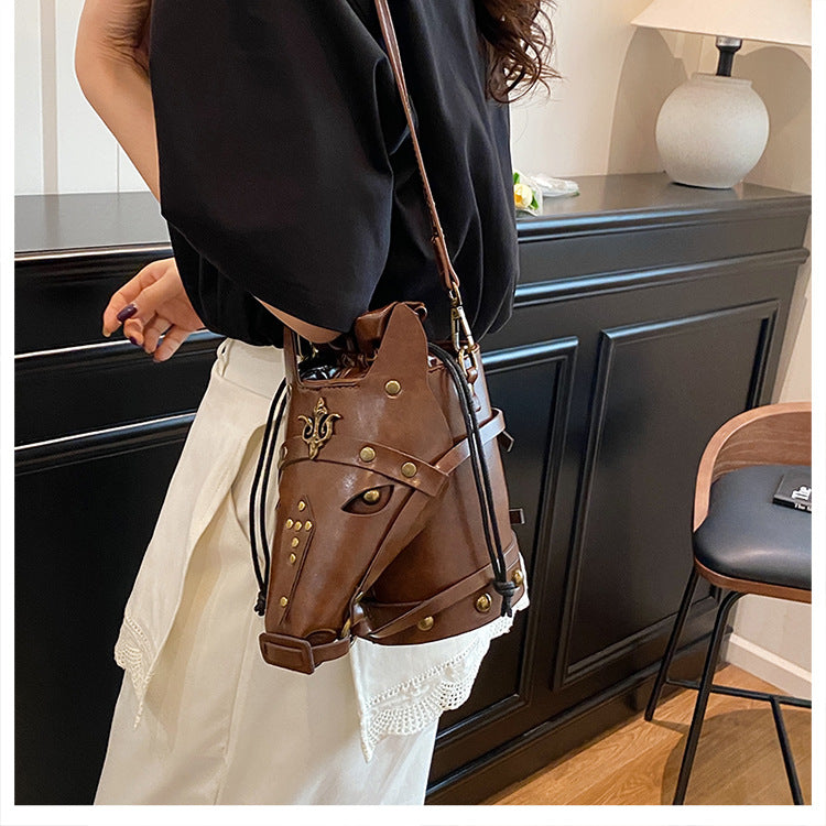 Medieval Roman-style horse-head bucket bag