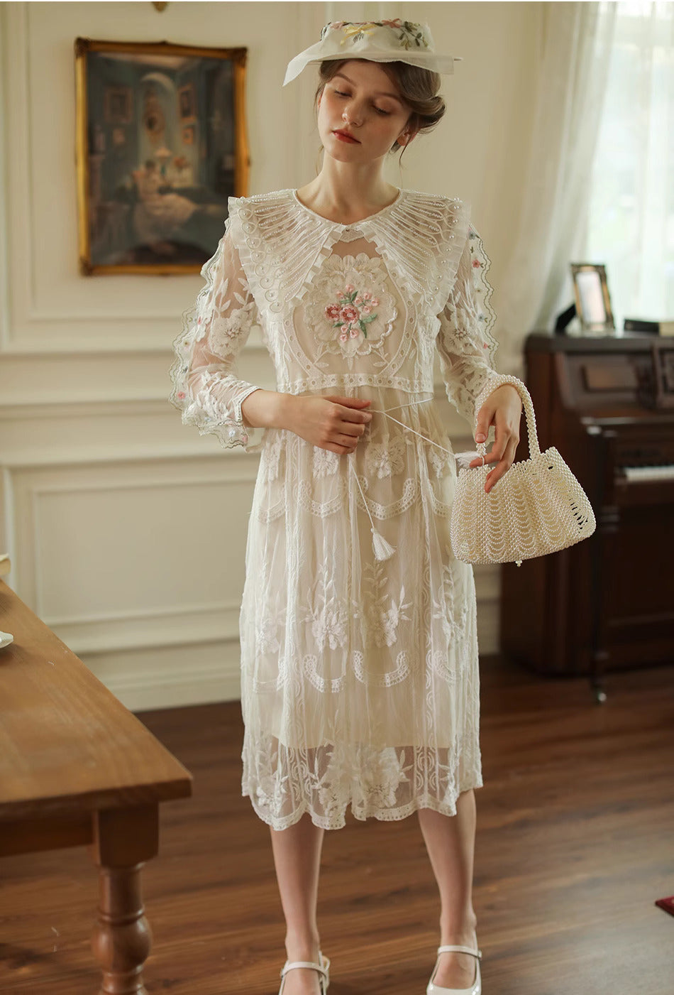 lace dress vintage lace dress vintage dress cottagecore dress fairycore dress