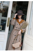 Load image into Gallery viewer, Retro Parisian Contrast Color Trench Coat
