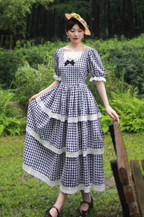 Vintage Remake 1950s Gingham Cake Dress
