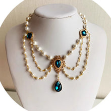 Load image into Gallery viewer, Handmade Royalcore Gemstone Pearl Necklace
