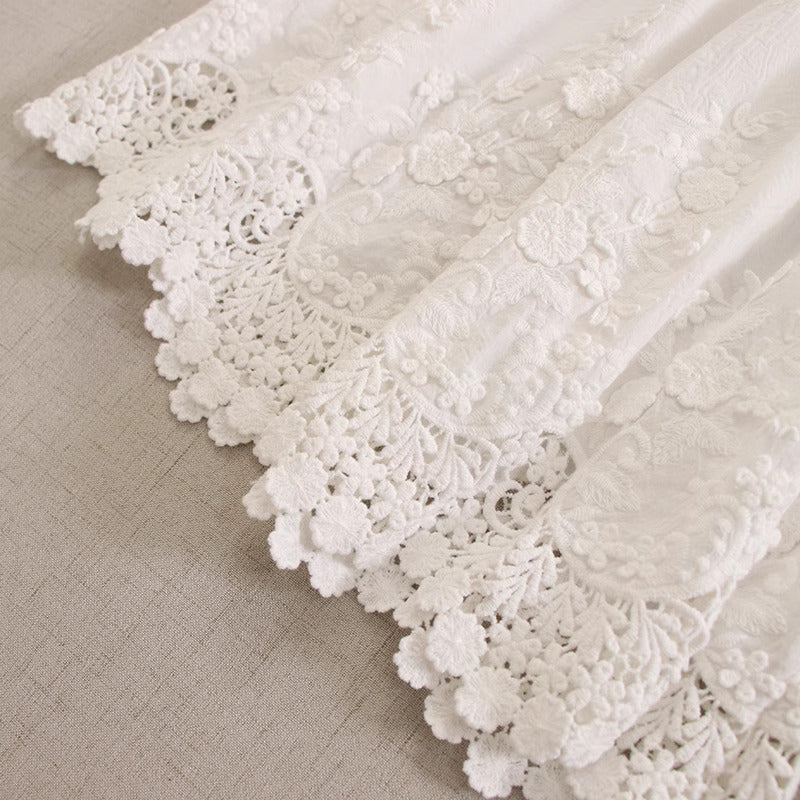 Cottagecore Embroidery Wide Leg Pants