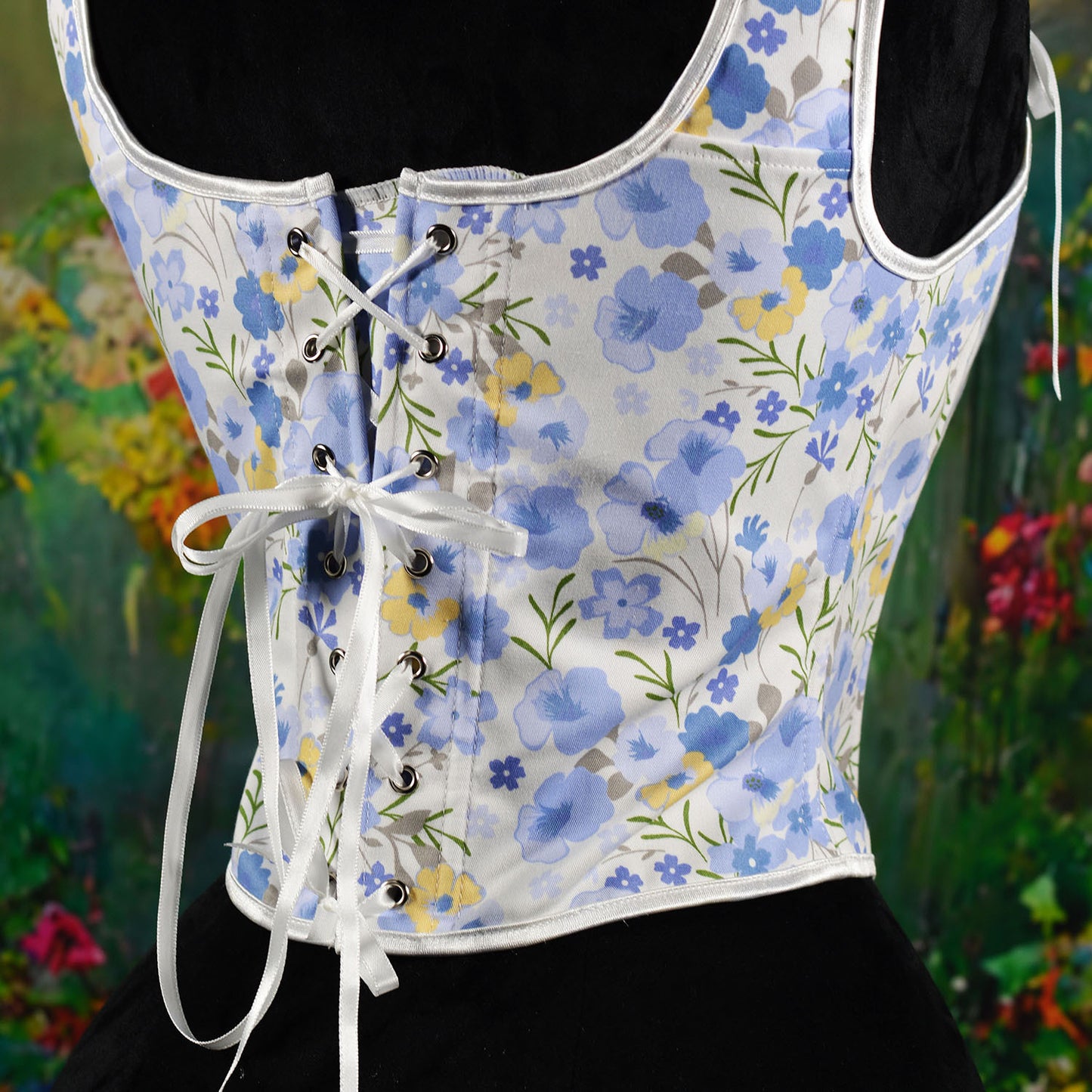 Retro Floral Bow Tie Corset