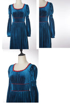 Load image into Gallery viewer, Medieval Style Blue Velvet Dress
