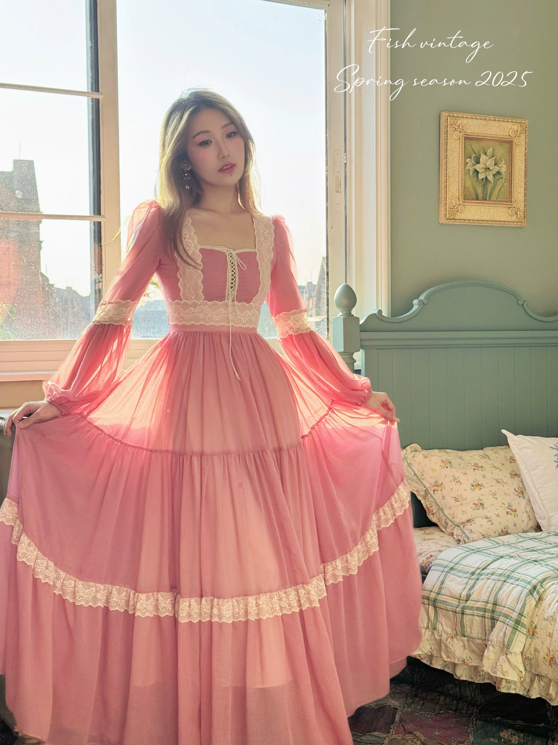Gunne Sax Remake Pink Prairie Dress – Retro Fairy