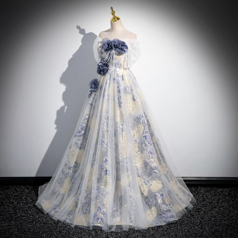 Dreamy Princess Floral Tulle Prom Dress M I Retro Fairy Dreamy Princess Floral Tulle Prom Dress M I Retro Fairy