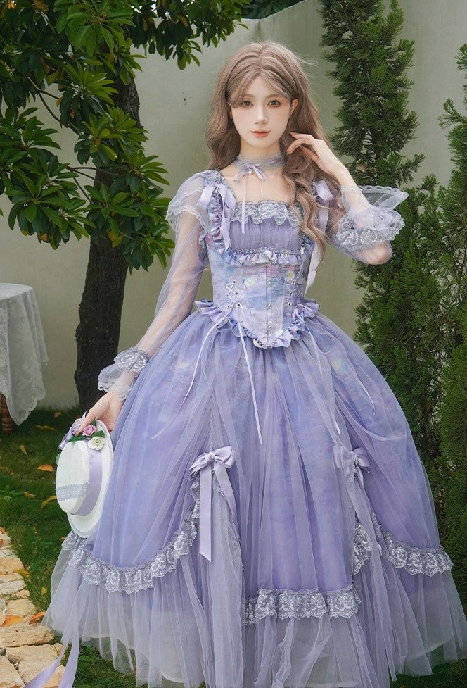 Coquette Princess Ruffled Tulle Corset Dress