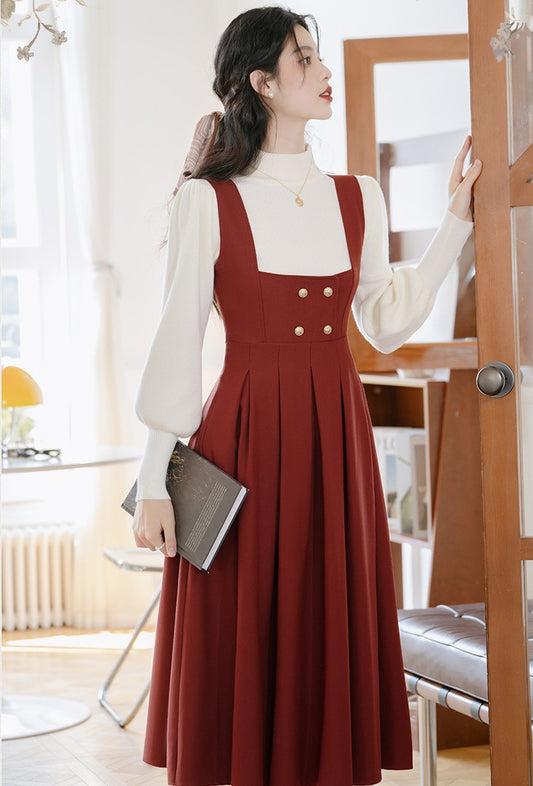 retro fashion vintage dress cottagecore dress fairycore dress academia dress librarian style