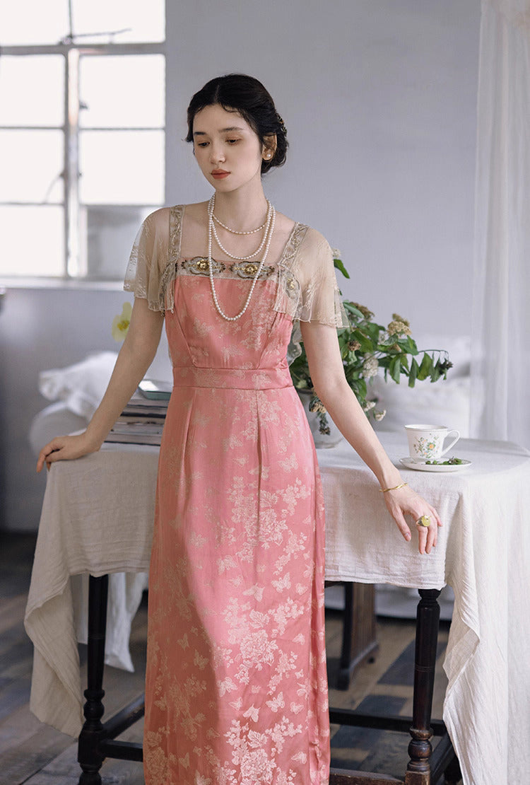 Royalcore Butterfly Sleeves Dress