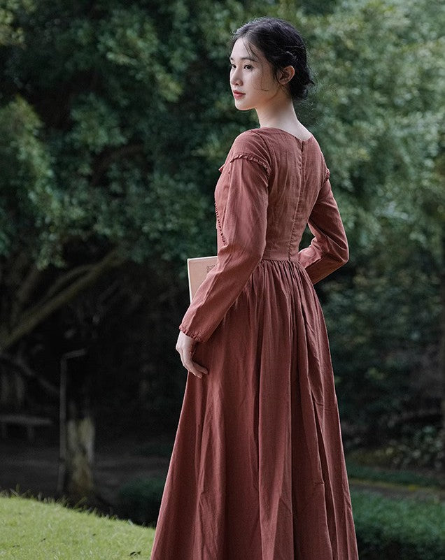 1900S Bow Tie Linen Vintage Dress