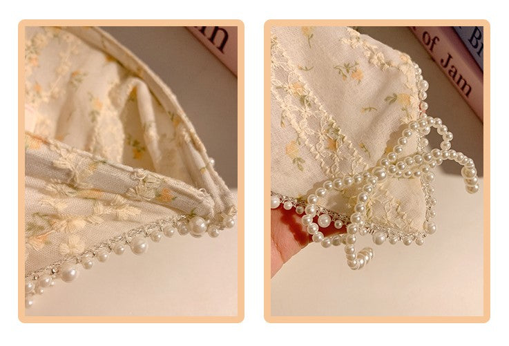 Retro Cottagecore Floral Head Scarf