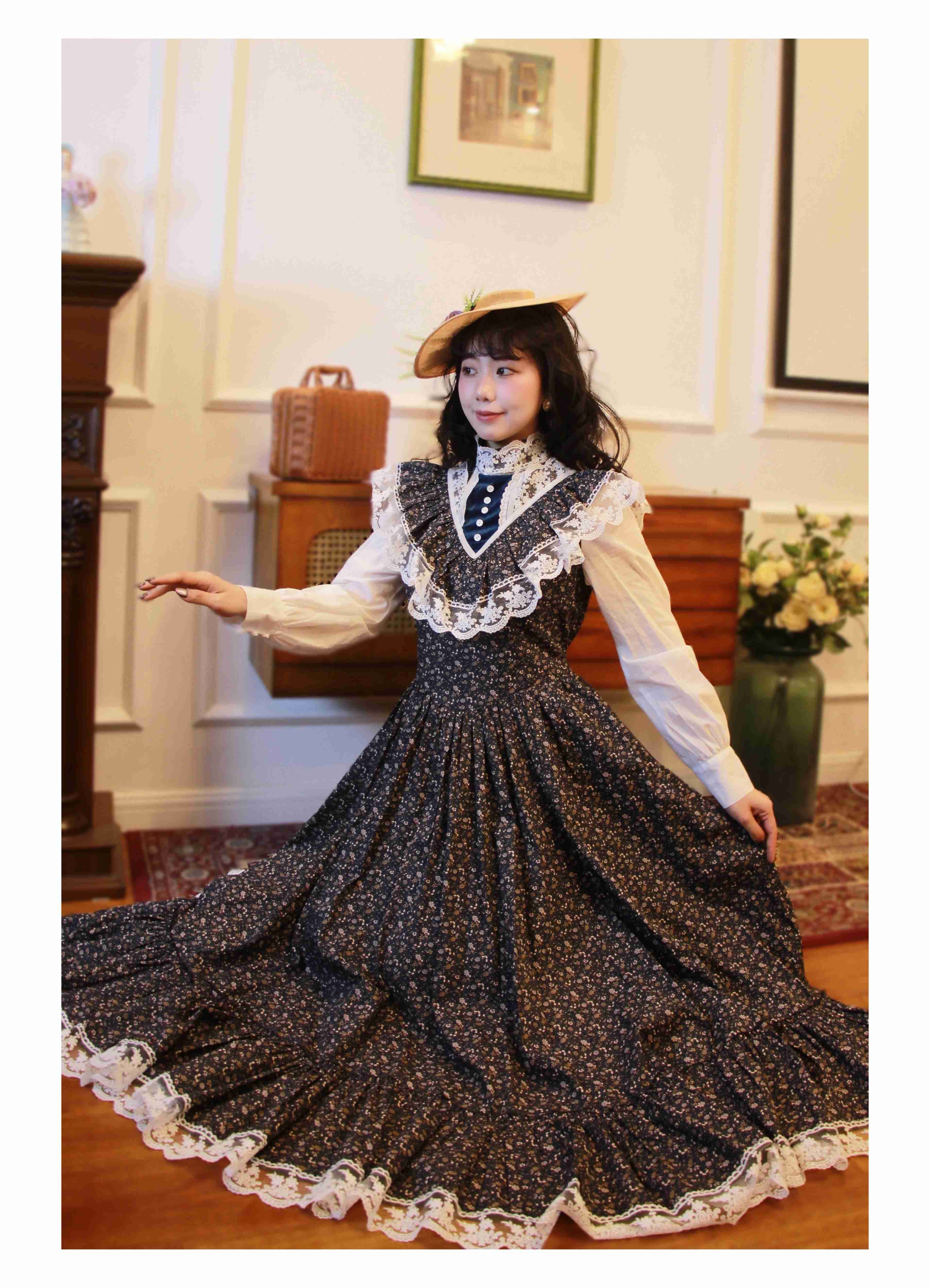 Gunne Sax Remake Floral 70s Prairie Swing Dress – Retro Fairy