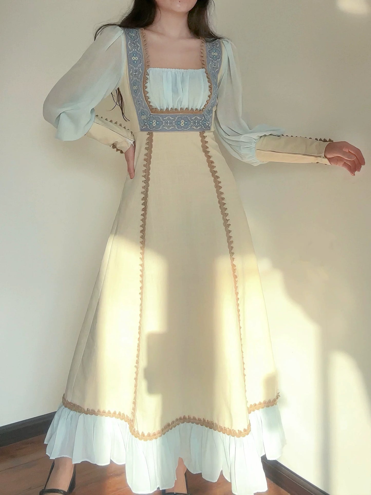 Gunne Sax Remake Prairie Dress with Leg-of-Mutton Sleeves