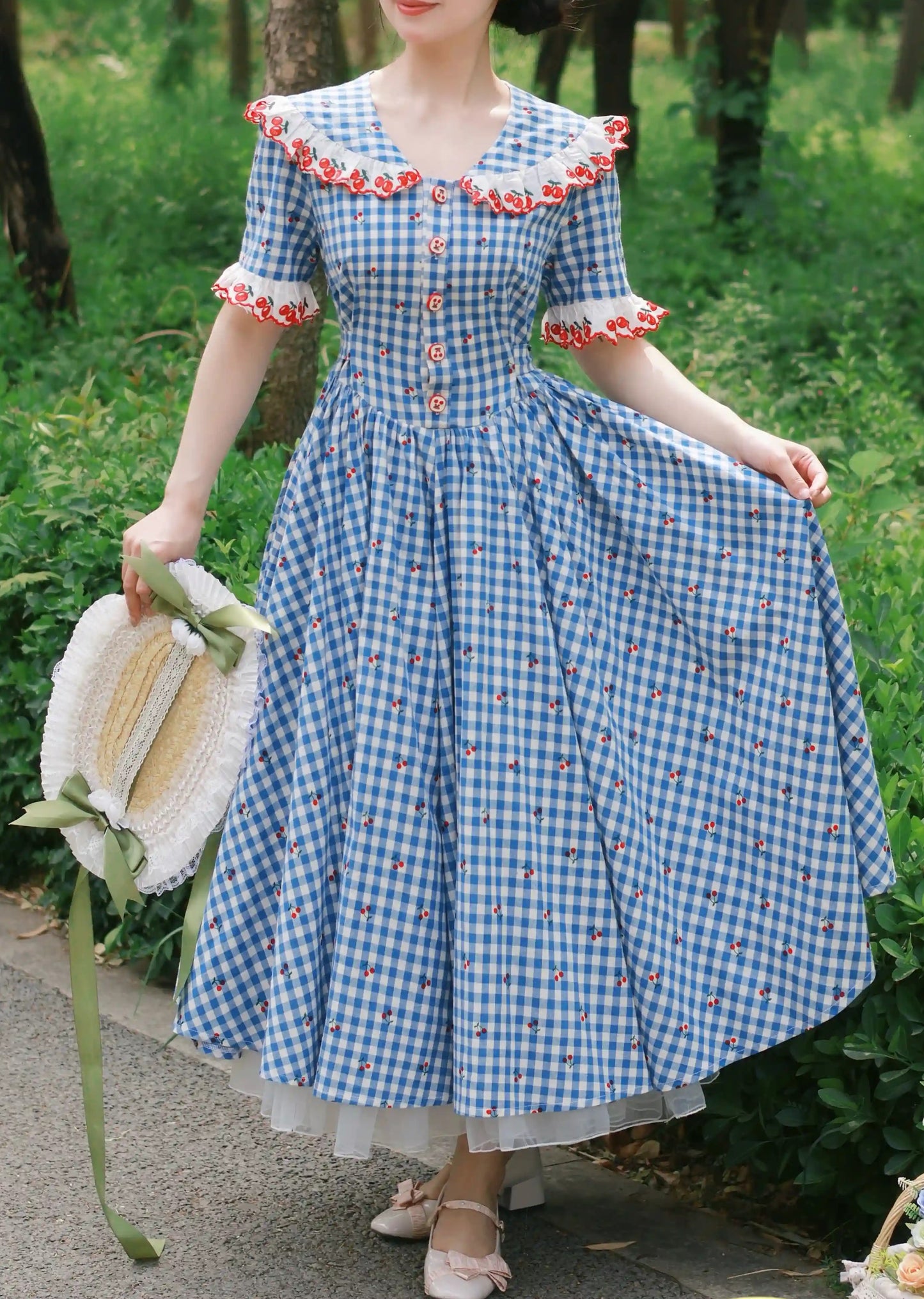 1950S Gingham Swing Dress