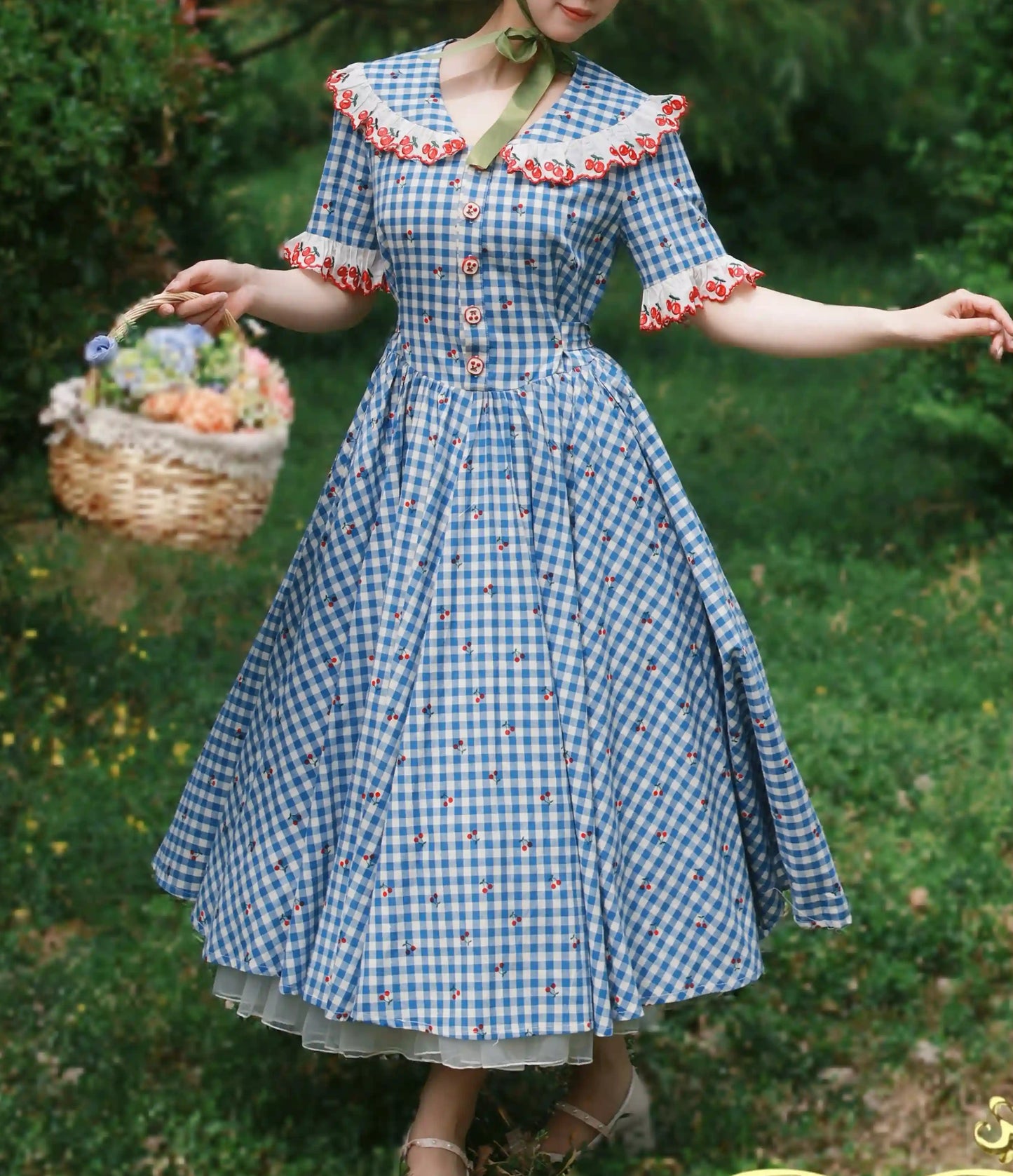 1950S Gingham Swing Dress