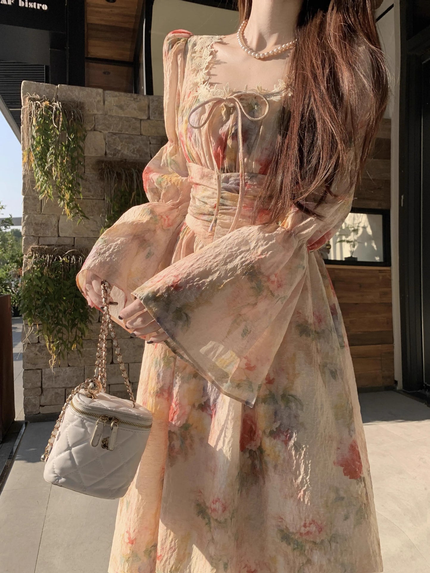 Dreamy Lace Stitched Floral Dress [Extended Sizes]