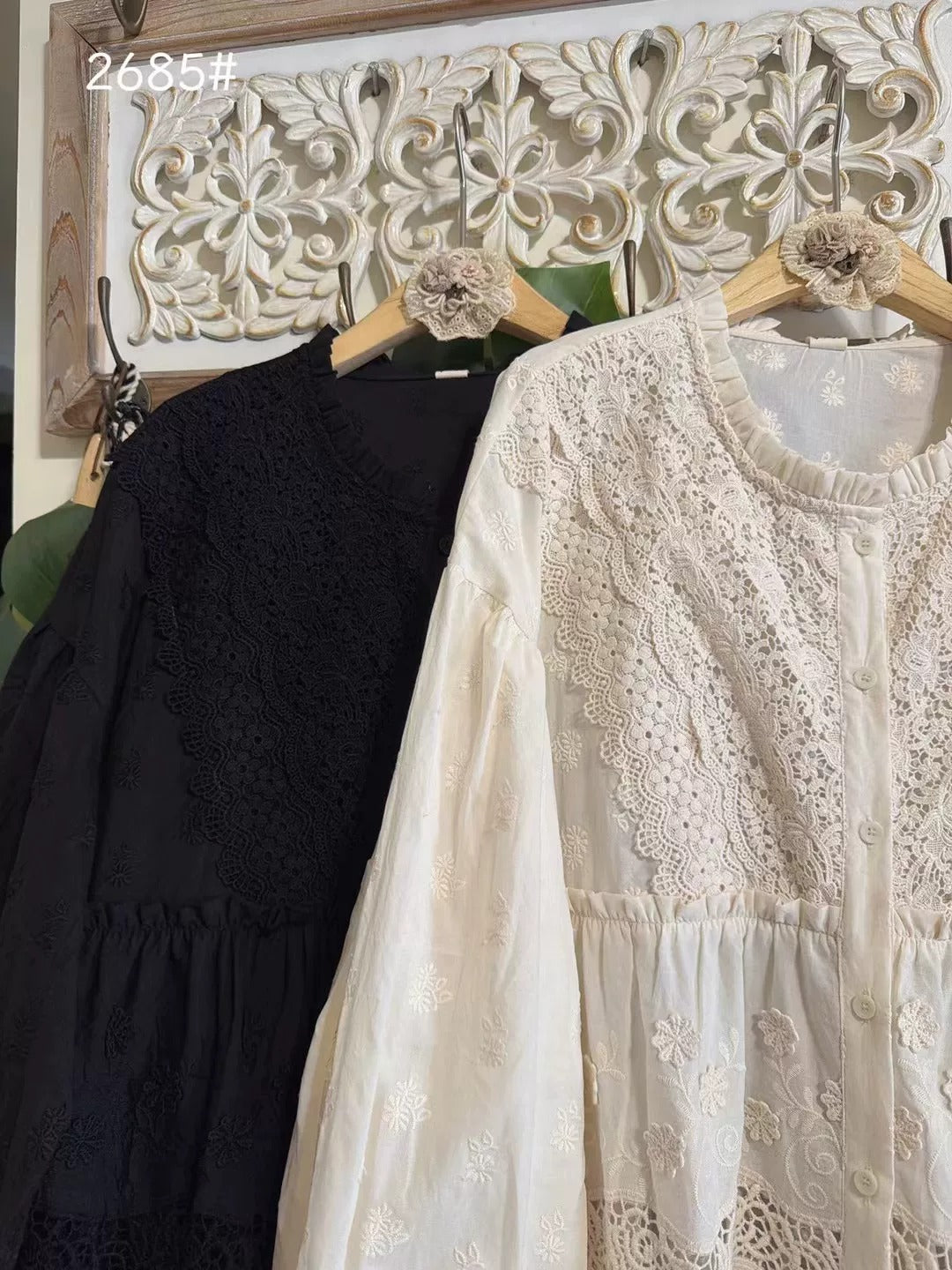Fairycore cotton Embroidery Blouse